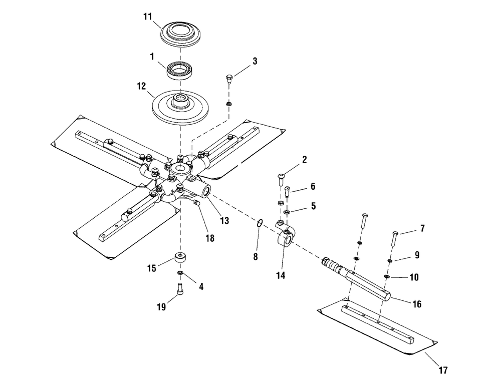Cross Blade Group (80003062) Diagram and Parts List for EX436-T 866056 Briggs and Stratton Miscellaneous